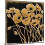 Gold Black Line Poppies I-Shirley Novak-Mounted Art Print