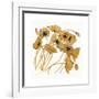 Gold Black Line Poppies II-Shirley Novak-Framed Art Print