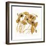 Gold Black Line Poppies II-Shirley Novak-Framed Art Print