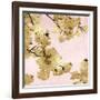 Gold Blossoms on Pink III-Kate Bennett-Framed Art Print