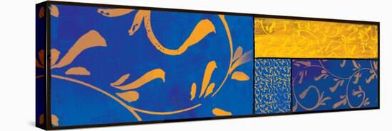 Gold Blue Canvas-Lillian Pasenar-Stretched Canvas