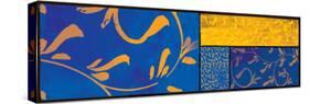 Gold Blue Canvas-Lillian Pasenar-Stretched Canvas