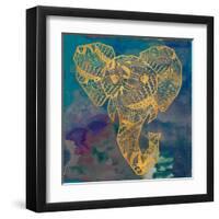 Gold Boho Elephant-Nola James-Framed Art Print