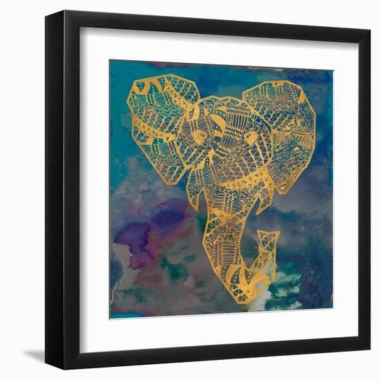 Gold Boho Elephant-Nola James-Framed Art Print