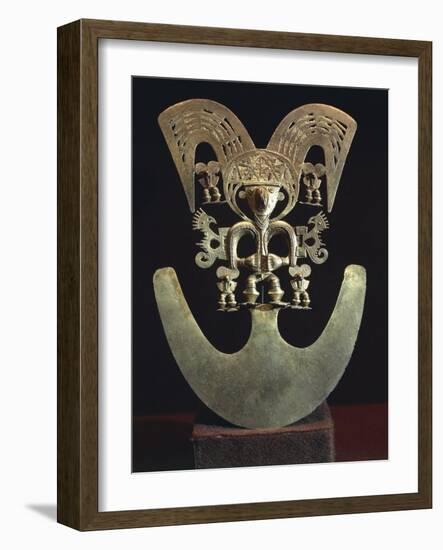 Gold Breast Plat, Colombia, Quimbaya Civilization-null-Framed Giclee Print