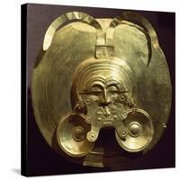 Gold Breastplate with a Central Mask with Gold Nose Rings-null-Stretched Canvas