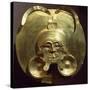 Gold Breastplate with a Central Mask with Gold Nose Rings-null-Stretched Canvas