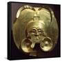 Gold Breastplate with a Central Mask with Gold Nose Rings-null-Framed Stretched Canvas