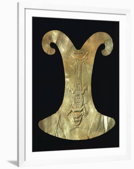 Gold Breastplate with the Imprint of a Reptile with the Head of a Cat-null-Framed Giclee Print