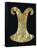 Gold Breastplate with the Imprint of a Reptile with the Head of a Cat-null-Framed Stretched Canvas