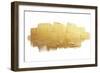 Gold (Bronze) Glittering Color Smear Brush Stroke Stain Blot on White Background. Abstract Paint Te-Rudchenko Liliia-Framed Photographic Print