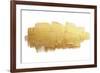 Gold (Bronze) Glittering Color Smear Brush Stroke Stain Blot on White Background. Abstract Paint Te-Rudchenko Liliia-Framed Photographic Print