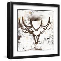 Gold Brown Deer-OnRei-Framed Art Print