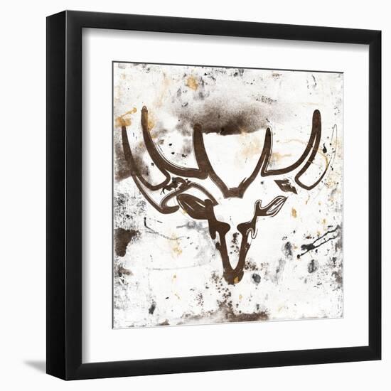 Gold Brown Deer-OnRei-Framed Art Print