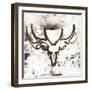 Gold Brown Deer-OnRei-Framed Art Print