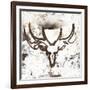 Gold Brown Deer-OnRei-Framed Art Print