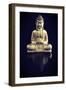 Gold Buddha on Black with Reflection-Tom Quartermaine-Framed Giclee Print