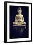 Gold Buddha on Black with Reflection-Tom Quartermaine-Framed Giclee Print