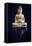 Gold Buddha on Black with Reflection-Tom Quartermaine-Framed Stretched Canvas