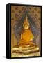 Gold Buddha Statue in Wat Arun (The Temple of Dawn), Bangkok, Thailand, Southeast Asia, Asia-Stuart Black-Framed Stretched Canvas