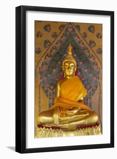 Gold Buddha Statue in Wat Arun (The Temple of Dawn), Bangkok, Thailand, Southeast Asia, Asia-Stuart Black-Framed Photographic Print