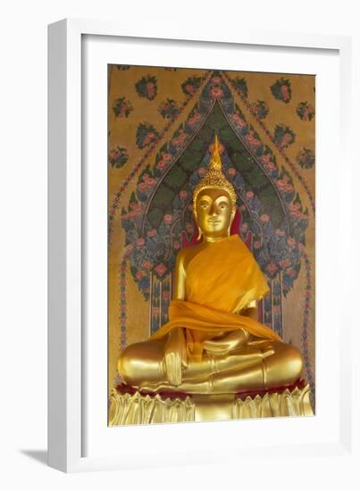 Gold Buddha Statue in Wat Arun (The Temple of Dawn), Bangkok, Thailand, Southeast Asia, Asia-Stuart Black-Framed Photographic Print