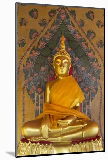 Gold Buddha Statue in Wat Arun (The Temple of Dawn), Bangkok, Thailand, Southeast Asia, Asia-Stuart Black-Mounted Photographic Print