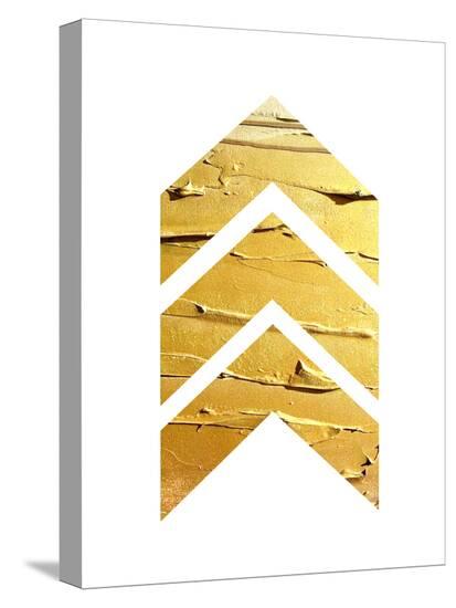 Gold Chevrons--Stretched Canvas