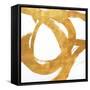 Gold Circular Strokes I-Megan Morris-Framed Stretched Canvas