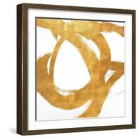 Gold Circular Strokes I-Megan Morris-Framed Art Print