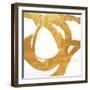 Gold Circular Strokes I-Megan Morris-Framed Art Print