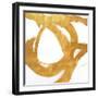 Gold Circular Strokes I-Megan Morris-Framed Art Print