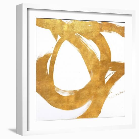 Gold Circular Strokes I-Megan Morris-Framed Art Print