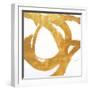 Gold Circular Strokes I-Megan Morris-Framed Art Print