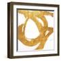 Gold Circular Strokes I-Megan Morris-Framed Art Print