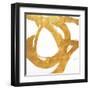 Gold Circular Strokes I-Megan Morris-Framed Art Print