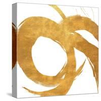 Gold Circular Strokes II-Megan Morris-Stretched Canvas