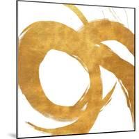 Gold Circular Strokes II-Megan Morris-Mounted Art Print