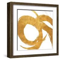 Gold Circular Strokes II-Megan Morris-Framed Art Print