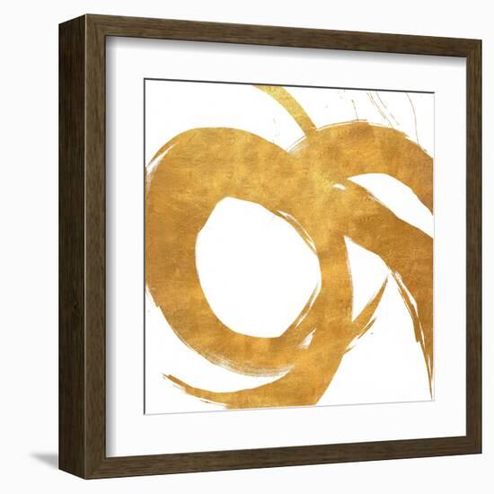 Gold Circular Strokes II-Megan Morris-Framed Art Print