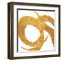 Gold Circular Strokes II-Megan Morris-Framed Art Print