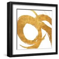 Gold Circular Strokes II-Megan Morris-Framed Art Print