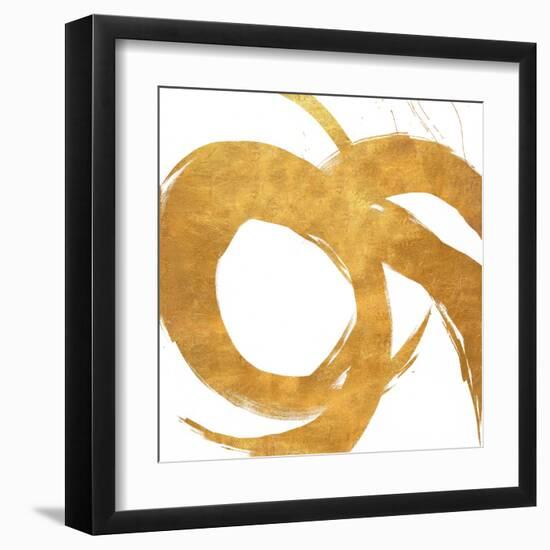 Gold Circular Strokes II-Megan Morris-Framed Art Print