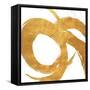 Gold Circular Strokes II-Megan Morris-Framed Stretched Canvas