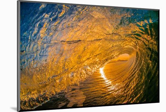 Gold Coast Glory-Inside looking out of a tubing wave at sunset-Mark A Johnson-Mounted Photographic Print