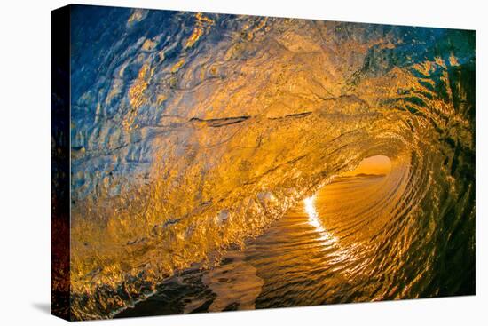 Gold Coast Glory-Inside looking out of a tubing wave at sunset-Mark A Johnson-Stretched Canvas