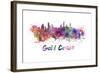 Gold Coast Skyline in Watercolor-paulrommer-Framed Art Print