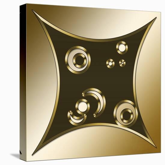 Gold Coffee 3-Art Deco Designs-Stretched Canvas