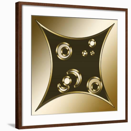 Gold Coffee 3-Art Deco Designs-Framed Giclee Print