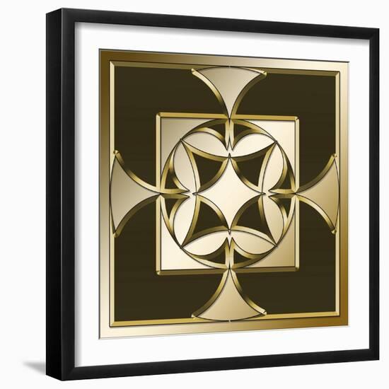 Gold Coffee 4-Art Deco Designs-Framed Giclee Print